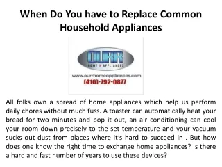 When do you have to Replace Common Household Appliances