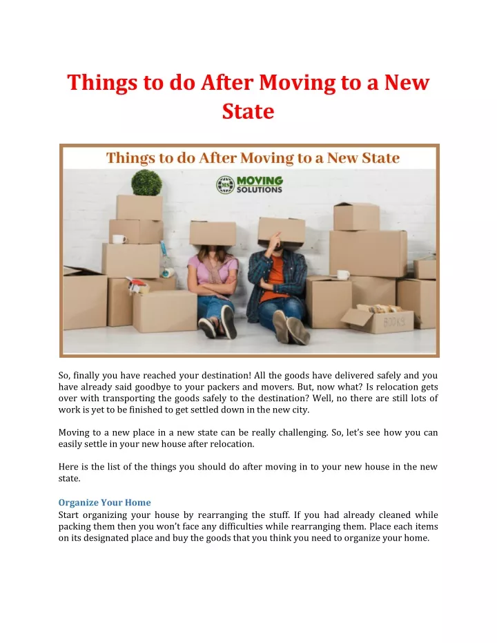 things to do after moving to a new state