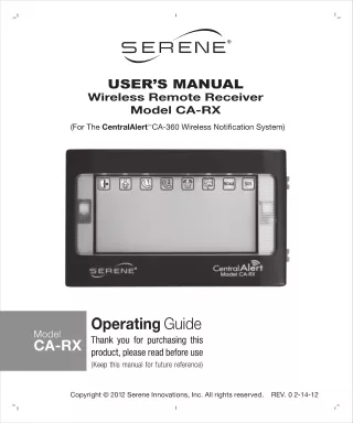 Centralalert™ Portable Remote Receiver