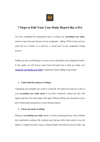 7 steps to edit your case study report like a pro