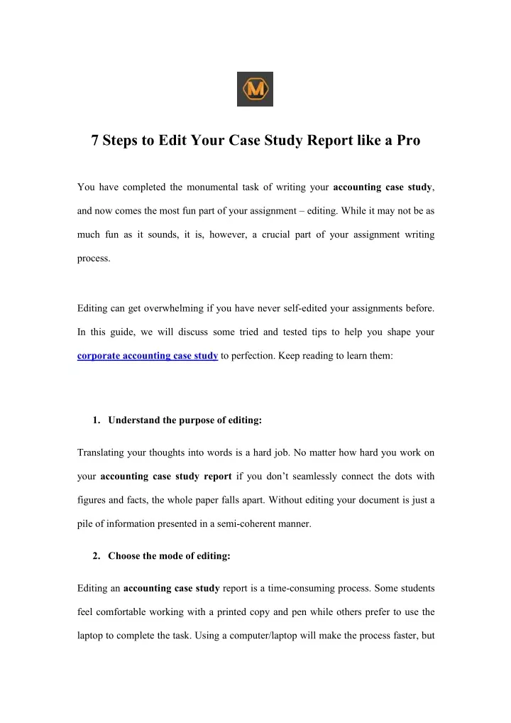 7 steps to edit your case study report like a pro