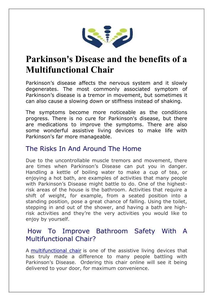 parkinson s disease and the benefits