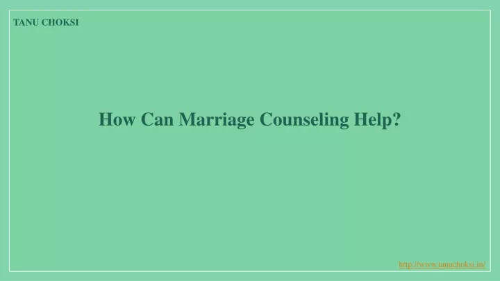 how can marriage counseling help