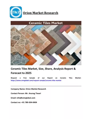 Global Ceramic Tiles Market Growth, Size, Report & Forecast to 2025