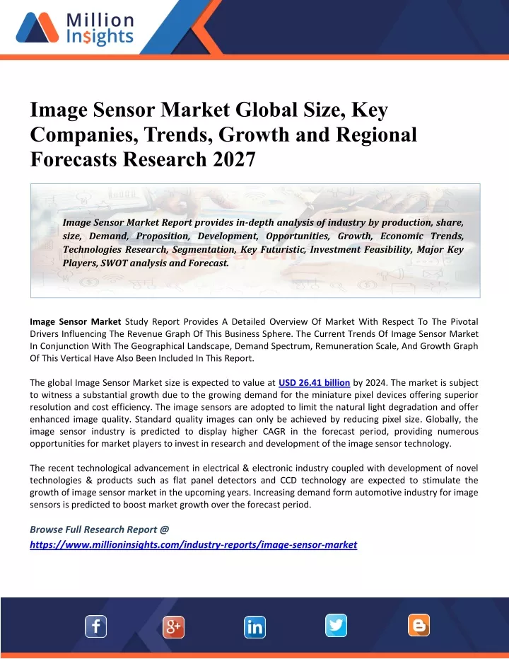 image sensor market global size key companies