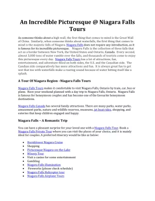 Best Niagara Falls Tours From Toronto