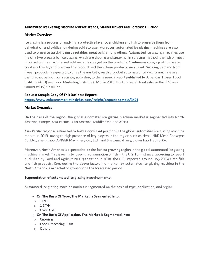 automated ice glazing machine market trends