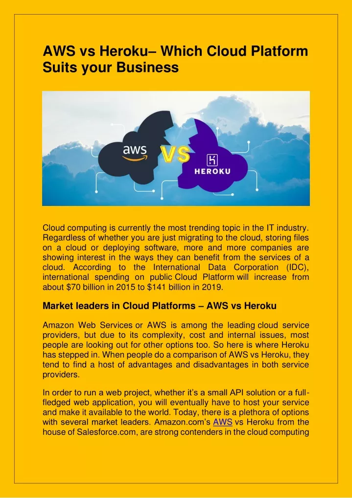 aws vs heroku which cloud platform suits your