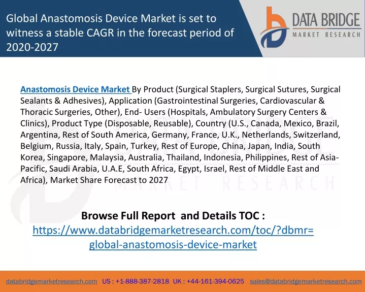global anastomosis device market
