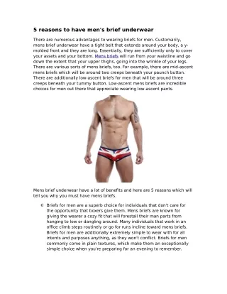 5 reasons to have men s brief underwear