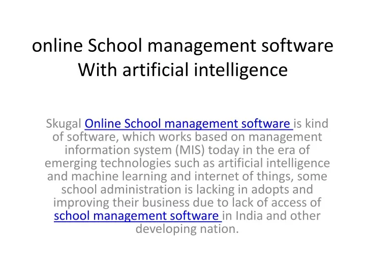 online school management software with artificial intelligence
