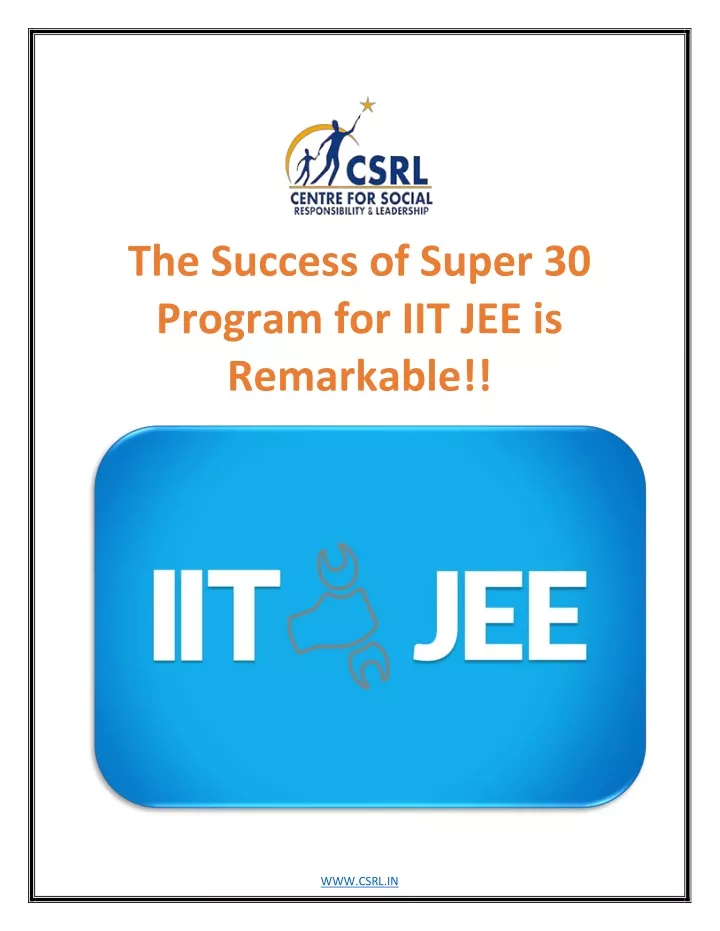 the success of super 30 program