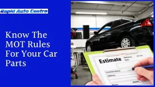 know the mot rules for your car parts