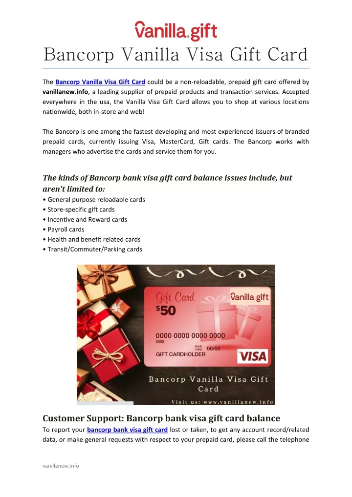 bancorp vanilla visa gift card