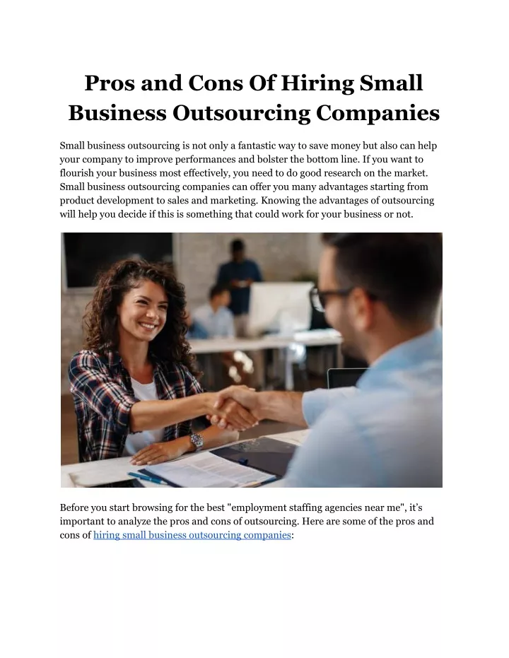pros and cons of hiring small business