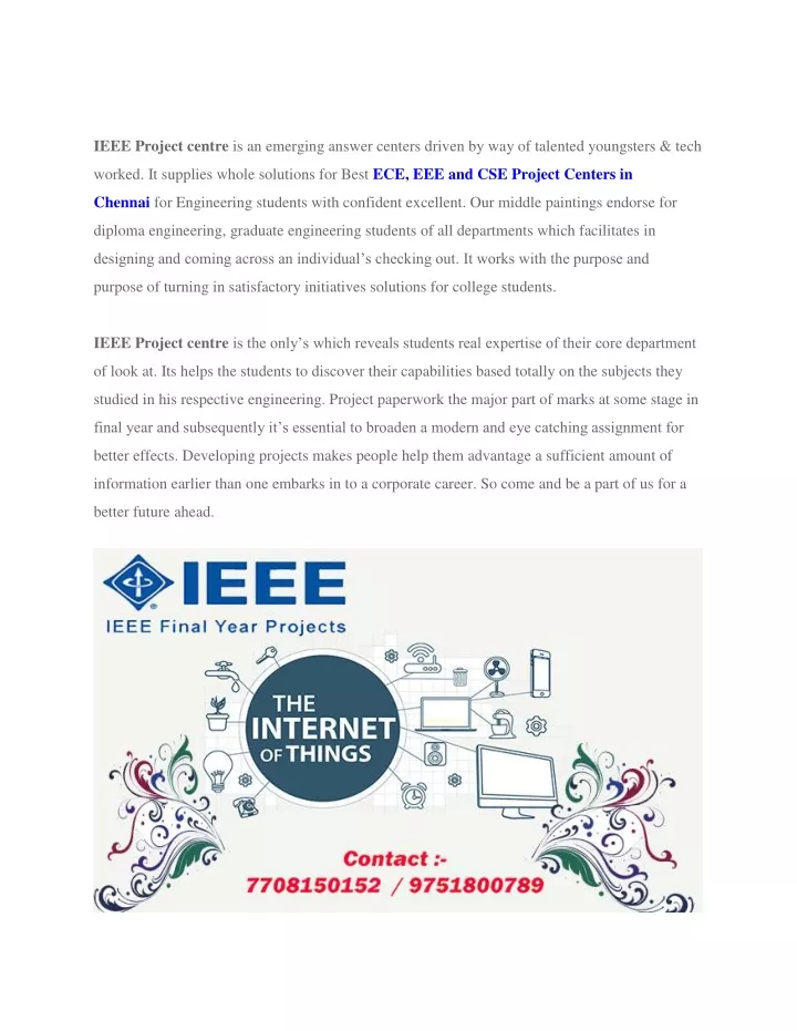 ieee project centre is an emerging answer centers