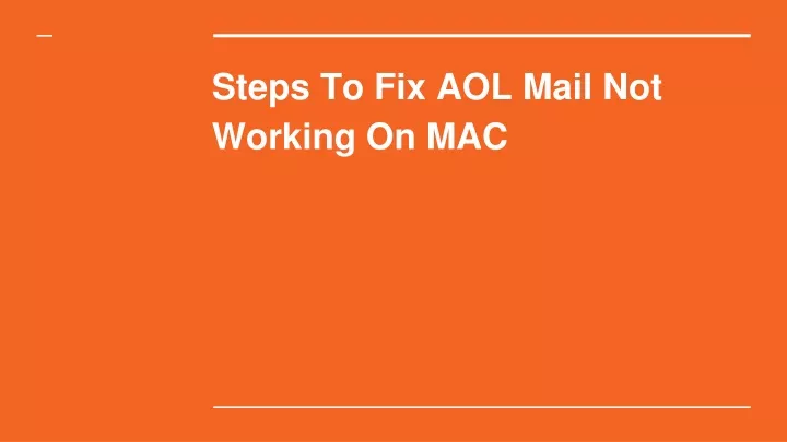 steps to fix aol mail not working on mac