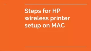 steps for hp wireless printer setup on mac