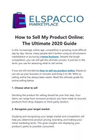 How to Sell My Product Online: The Ultimate 2020 Guide