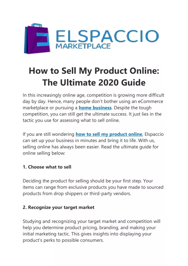 how to sell my product online the ultimate 2020