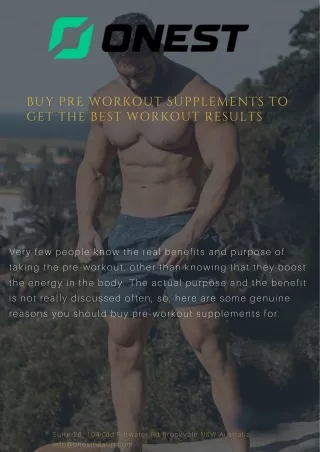 Buy Pre Workout Supplements To Get The Best Workout Results