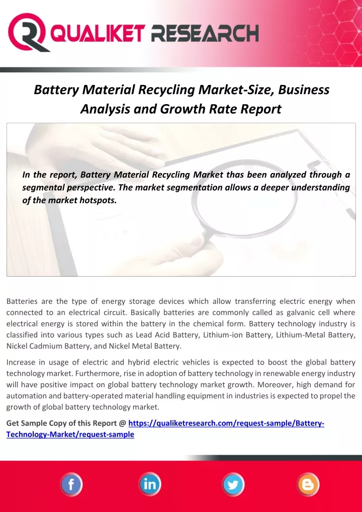 battery material recycling market size business