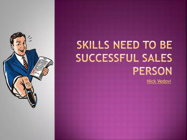 skills need to be successful sales person