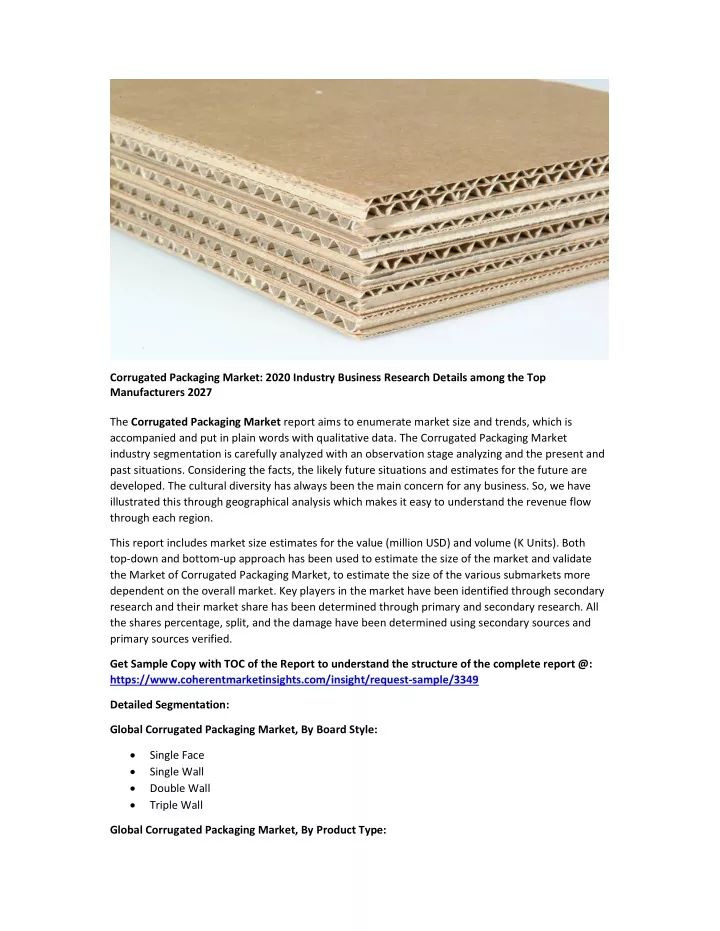 corrugated packaging market 2020 industry