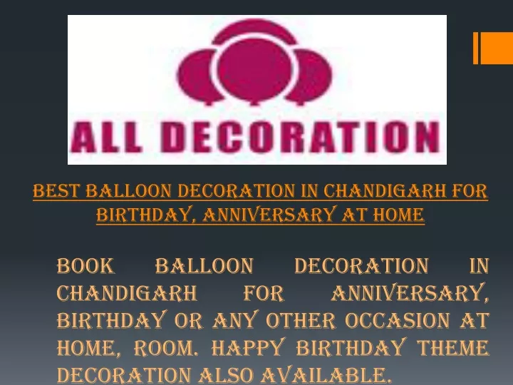 best balloon decoration in chandigarh for birthday anniversary at home