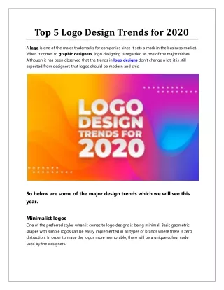 Top 5 logo design trends for 2020