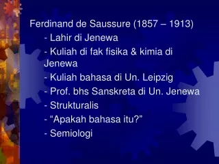 Struktural-Semiotik Ferdinand de Saussure
