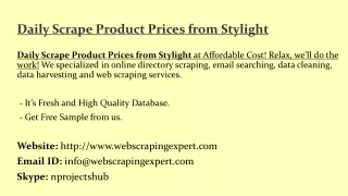 daily scrape product prices from stylight