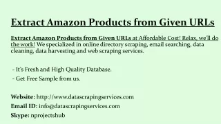 extract amazon products from given urls