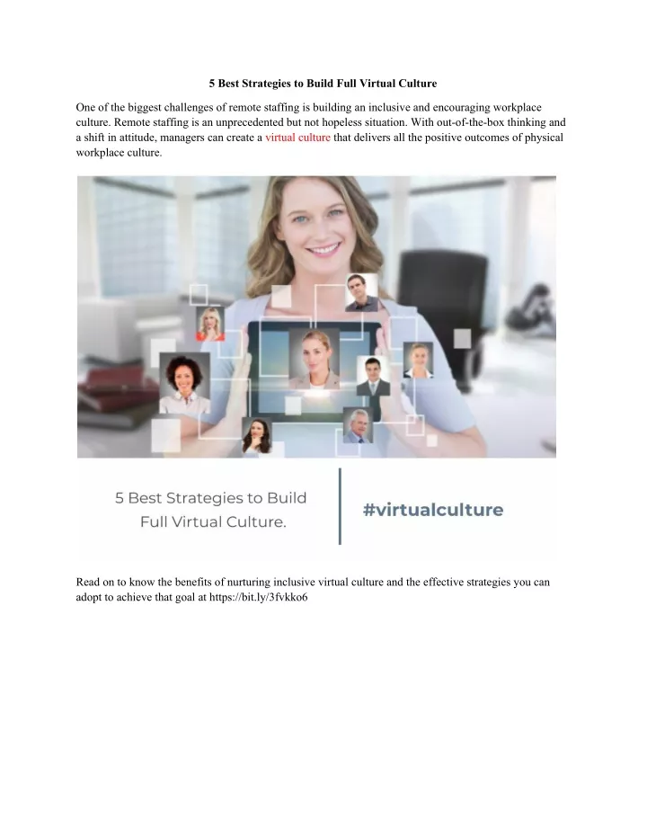 5 best strategies to build full virtual culture