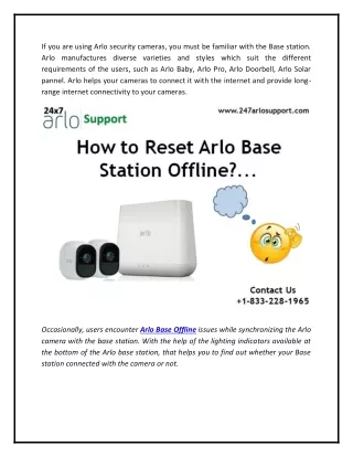 Complete Guide for Reset Arlo Base Station Offline Issue @  18332281965