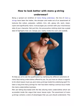 how to look better with mens g string