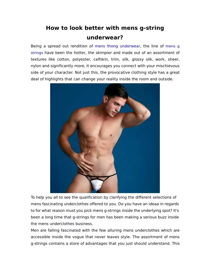 how to look better with mens g string