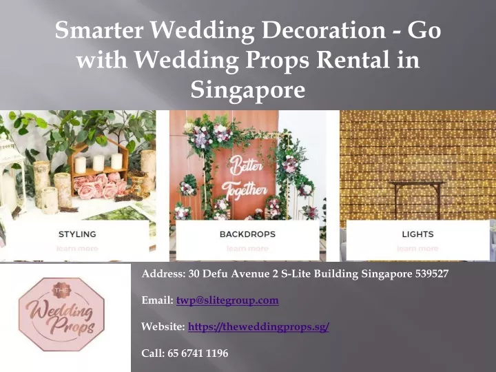 smarter wedding decoration go with wedding props