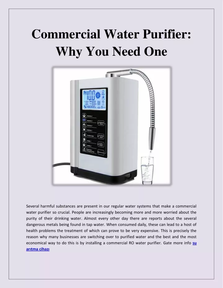 commercial water purifier why you need one