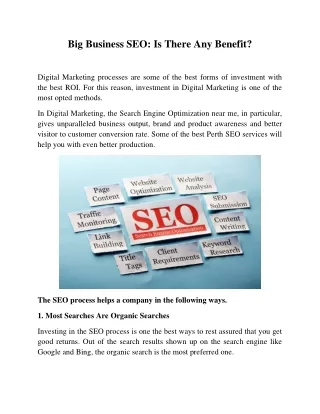 big business seo is there any benefit