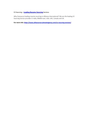 cv sourcing leading resume sourcing services