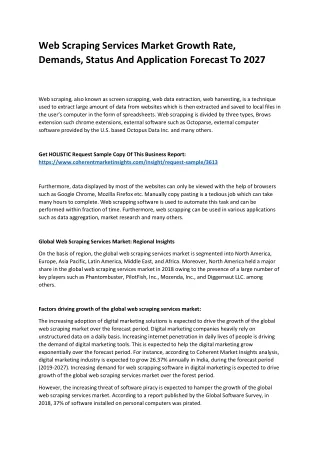 web scraping services market growth rate demands