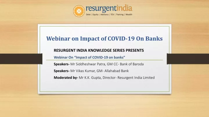 webinar on impact of covid 19 on banks
