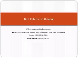 Best Caterers in Udaipur