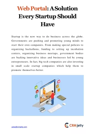 web portal a solution every startup should have