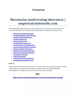 mycotoxins mold testing laboratory