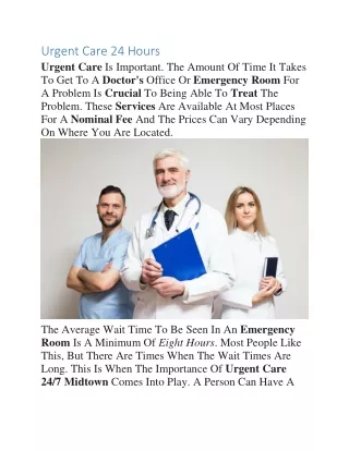 Urgent Care 24 Hours