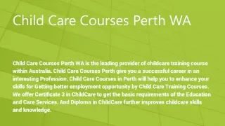 Certificate 3 in Childcare | Certificate In Childcare And Education