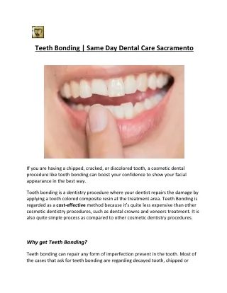 Teeth Bonding | Same Day Dental Care Sacramento