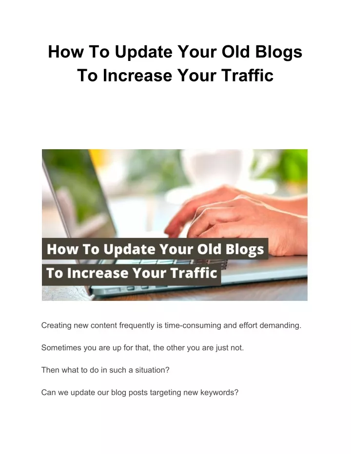 how to update your old blogs to increase your